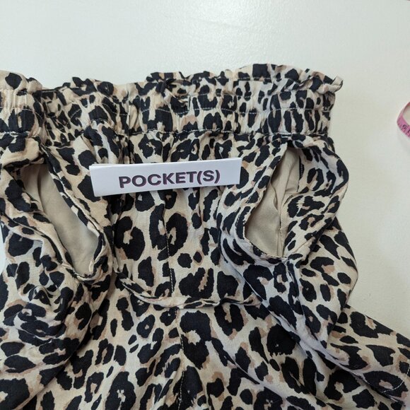 Sanctuary On Repeat Leopard Print Drawstring Linen Blend Shorts *Size Small - Picture 8 of 11